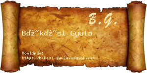 Békési Gyula névjegykártya