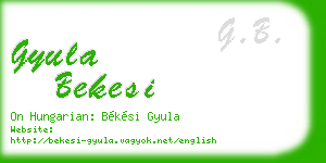 gyula bekesi business card