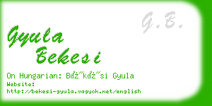gyula bekesi business card